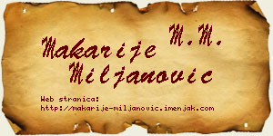Makarije Miljanović vizit kartica